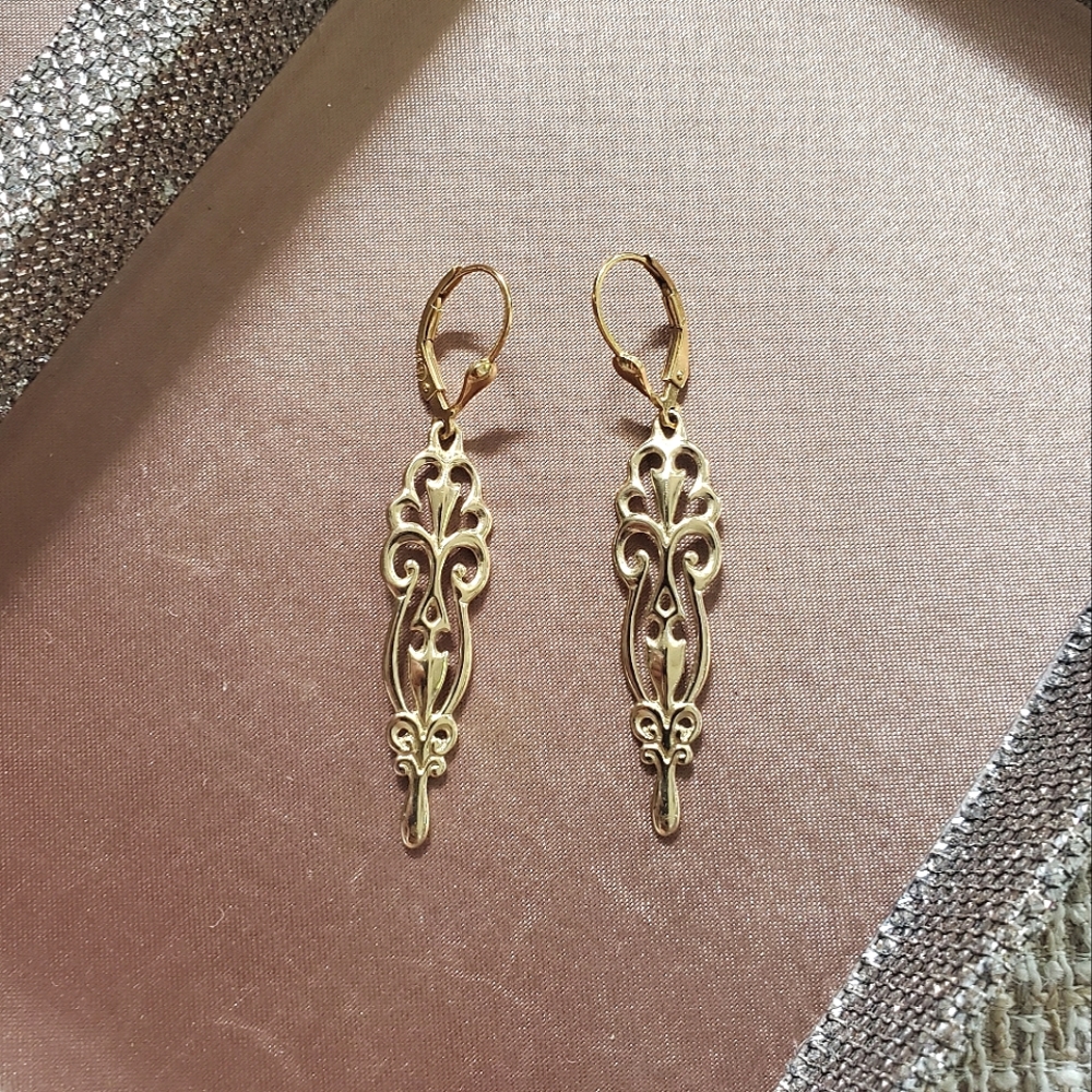 Carolyn Pollack Sterling Gold Plated Filigree Earrings